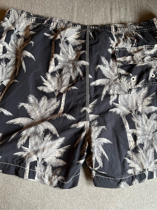 Tommy Bahama Other - Tommy Bahama Black and White Palm-Print Swim Trunks